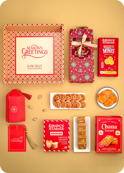 Diwali Delight Hamper Tray: DryFruits, Cookies, Snacks & Sweets