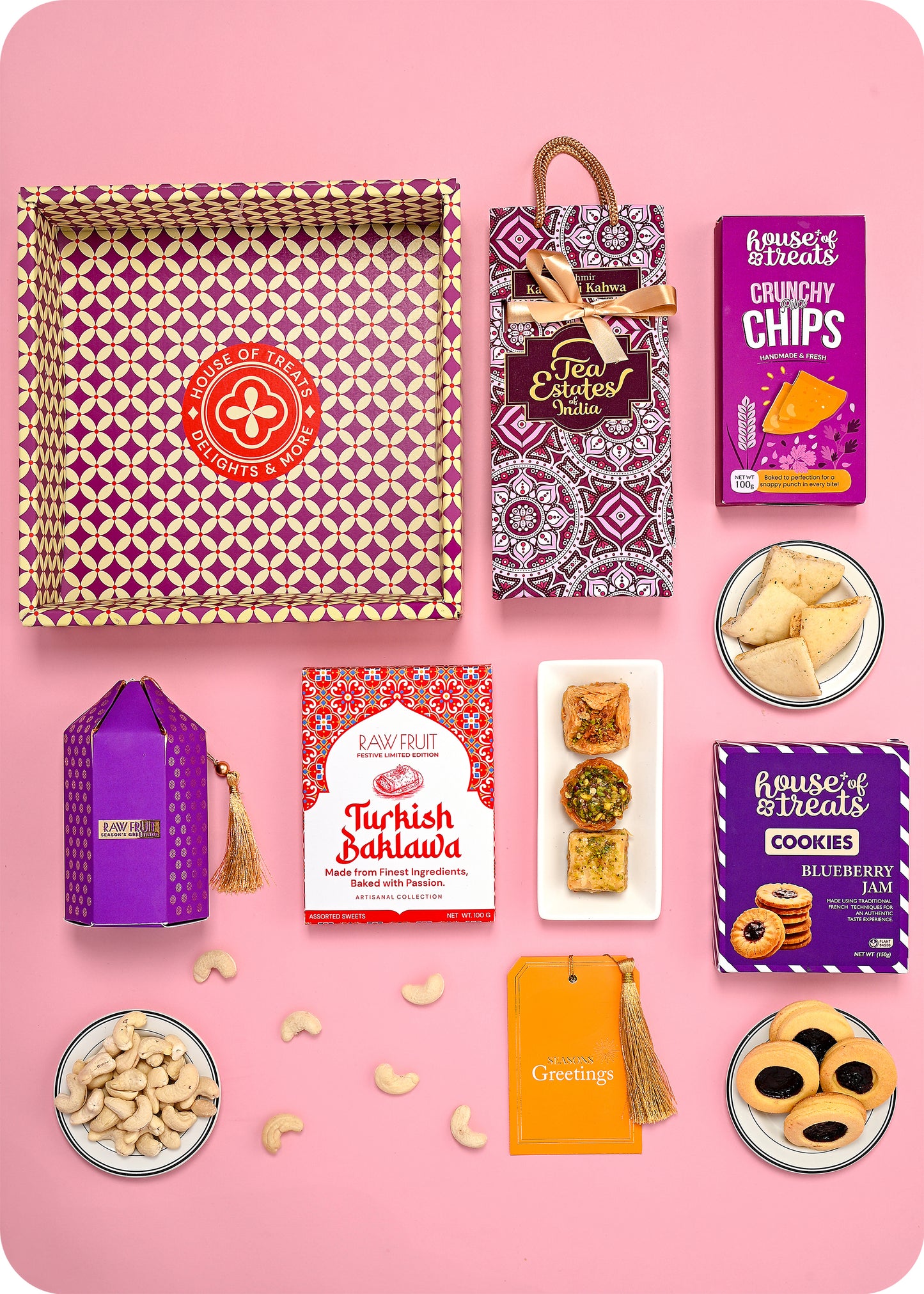 Festive Diwali Hamper Tray: Snacks, DryFruits, Cookies & Sweet