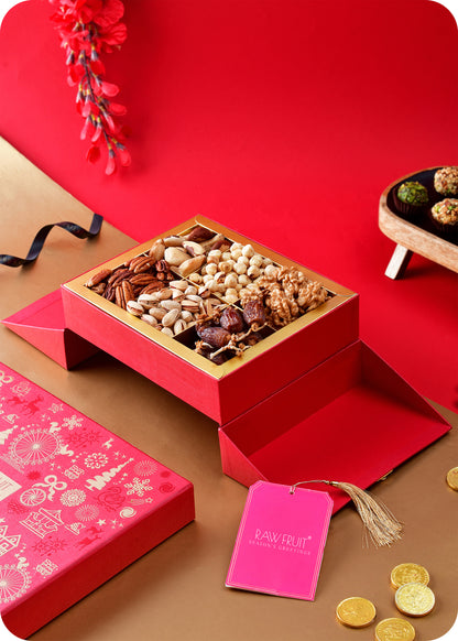 Seasons Greeting Gift Box with Dry Fruits (Premium) - Stand Box