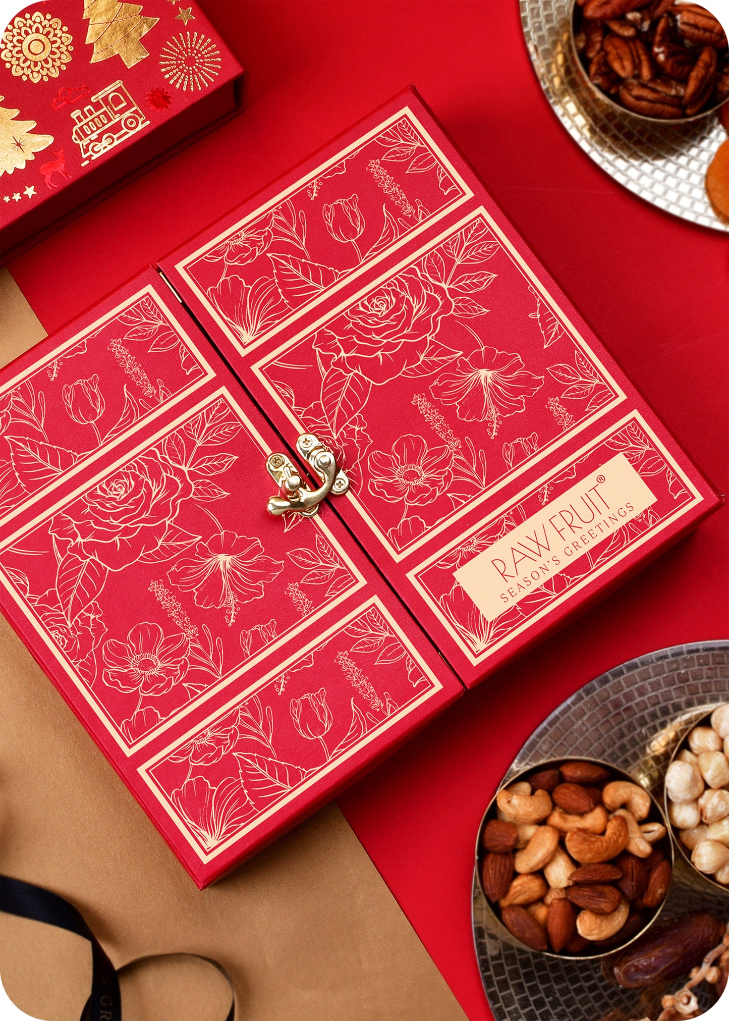 Seasons Greeting Gift Box with Dry Fruits (Premium) - Stand Box