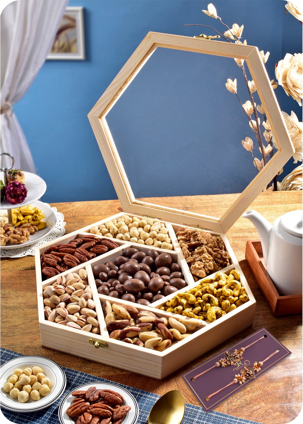 Luxe Nuts And Chocolate Collection with Rakhi Set of 2