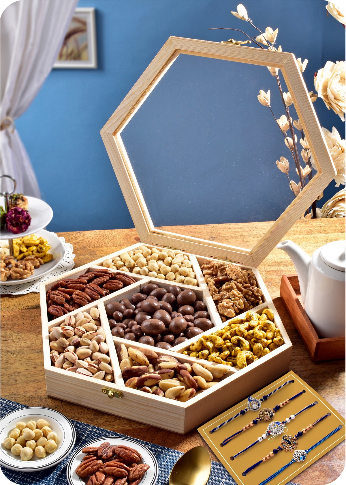 Luxe Nuts And Chocolate Collection with Rakhi Pack of 5