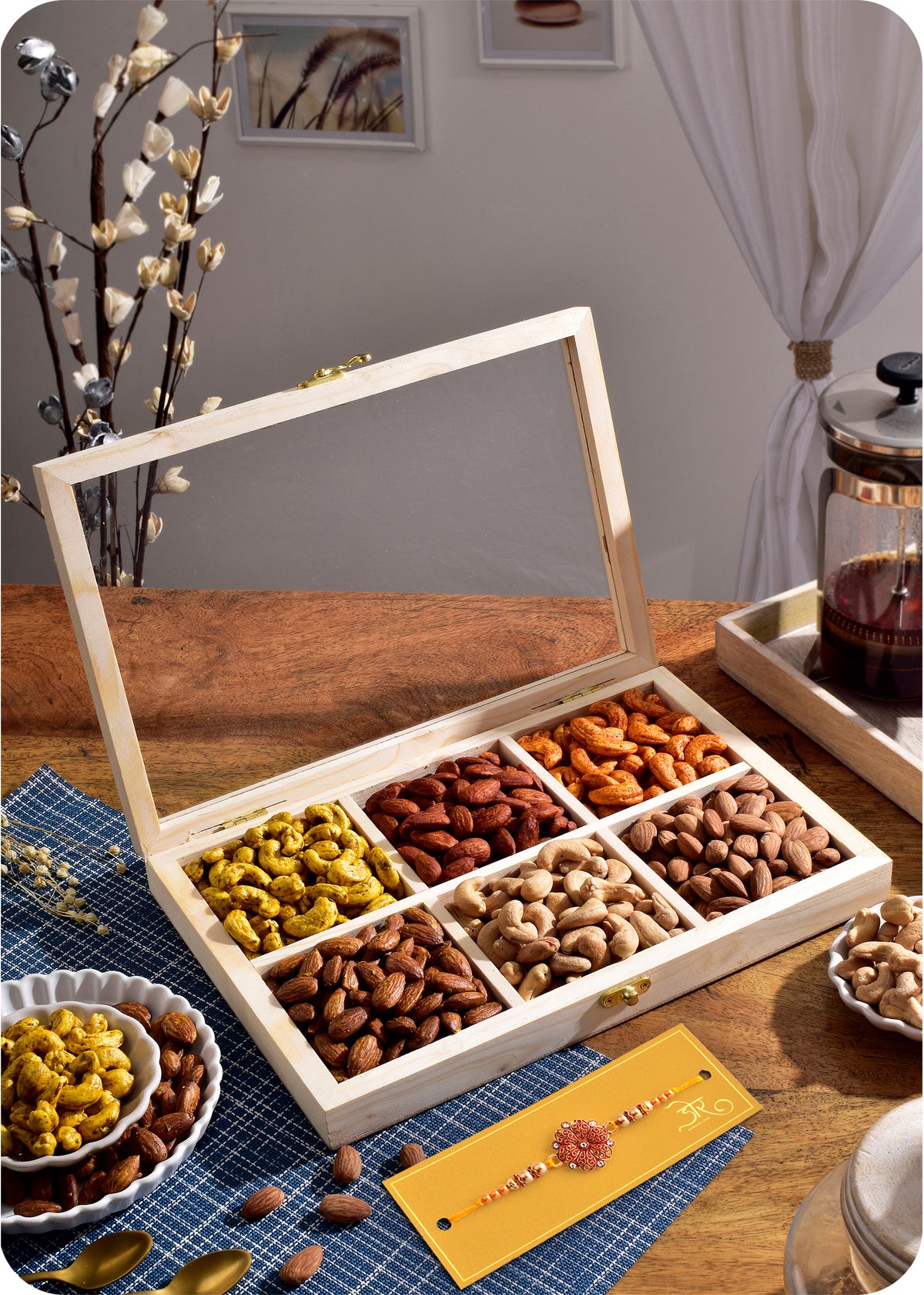 Artisinal Roasted Nuts Collection with Rakhi Pack