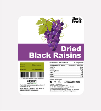 Raw Fruit Dried Black Raisins