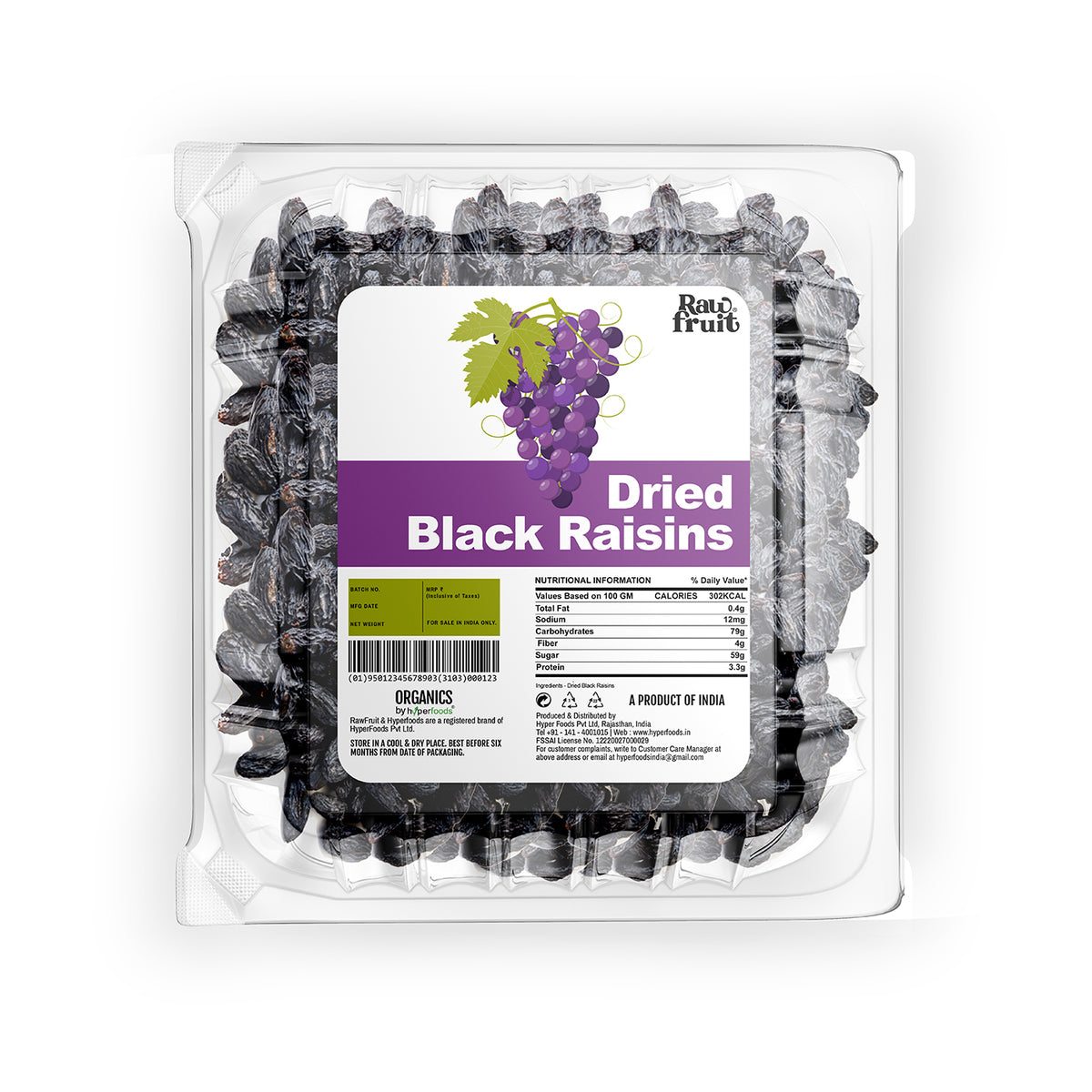 Raw Fruit Dried Black Raisins