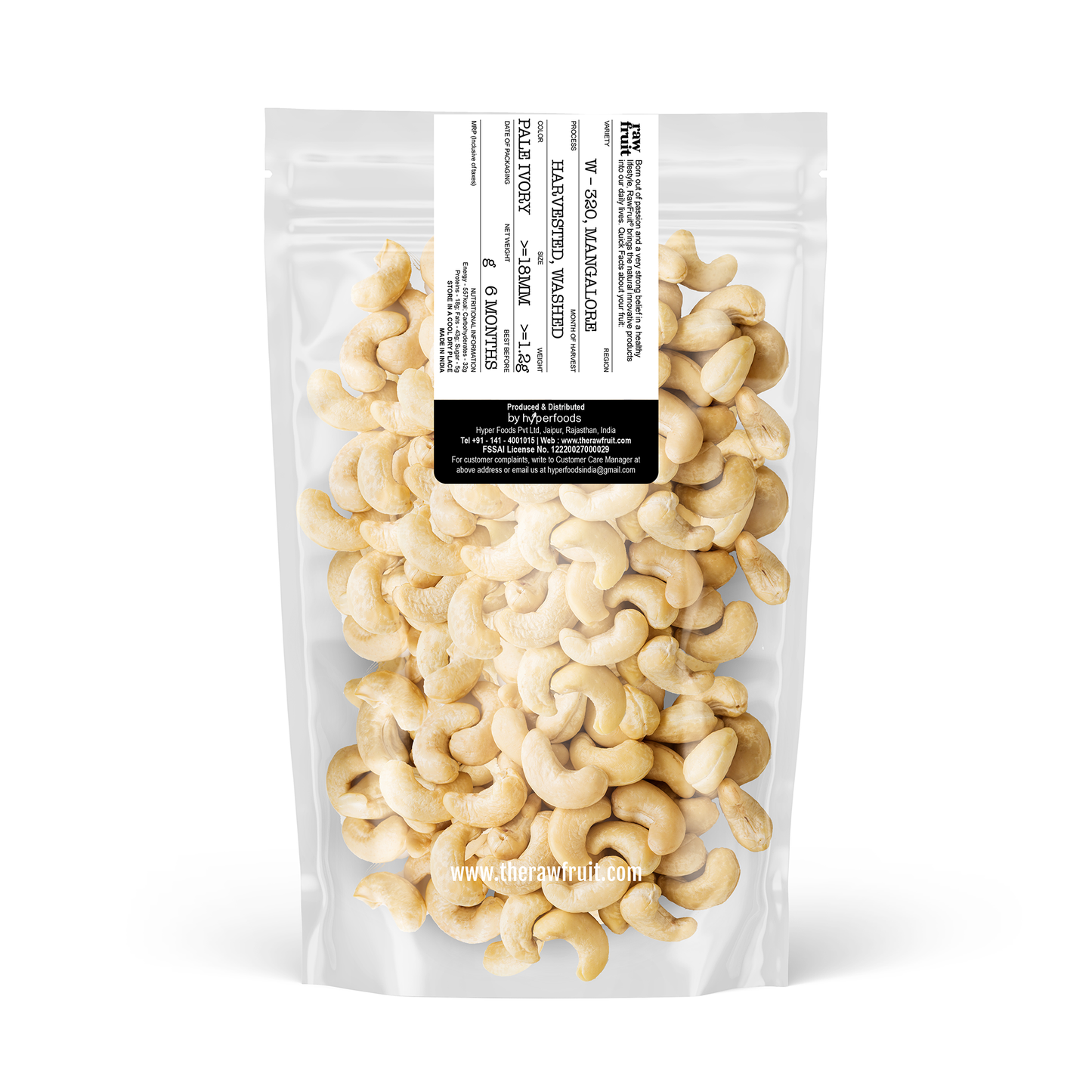 RawFruit Cashew W320 Pouch