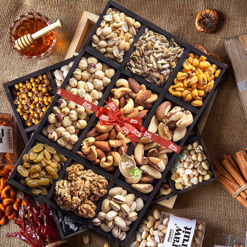 HyperFoods RawFruit Mix Dry Fruit Combo Pack | Roasted Dry Fruit Gift Pack  Light Wood Dry Fruit Tray | Wedding Shadi Marriage Happily Newly Married  Gift Hampers for Him/Her Wooden Gift Box